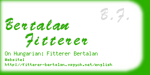 bertalan fitterer business card